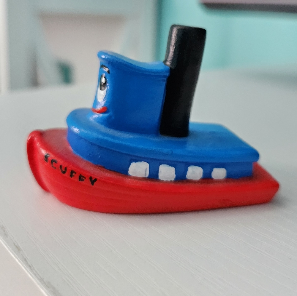 Scuffy Red & Blue Boat Collectible Ceramic Tug Boat 1975 - Picture 4 of 6